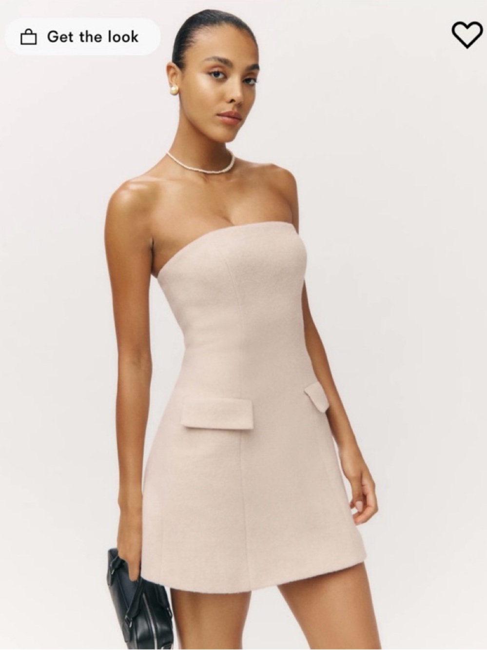 Reformation Emani Strapless Mini Dress in Blush Pink Size 10